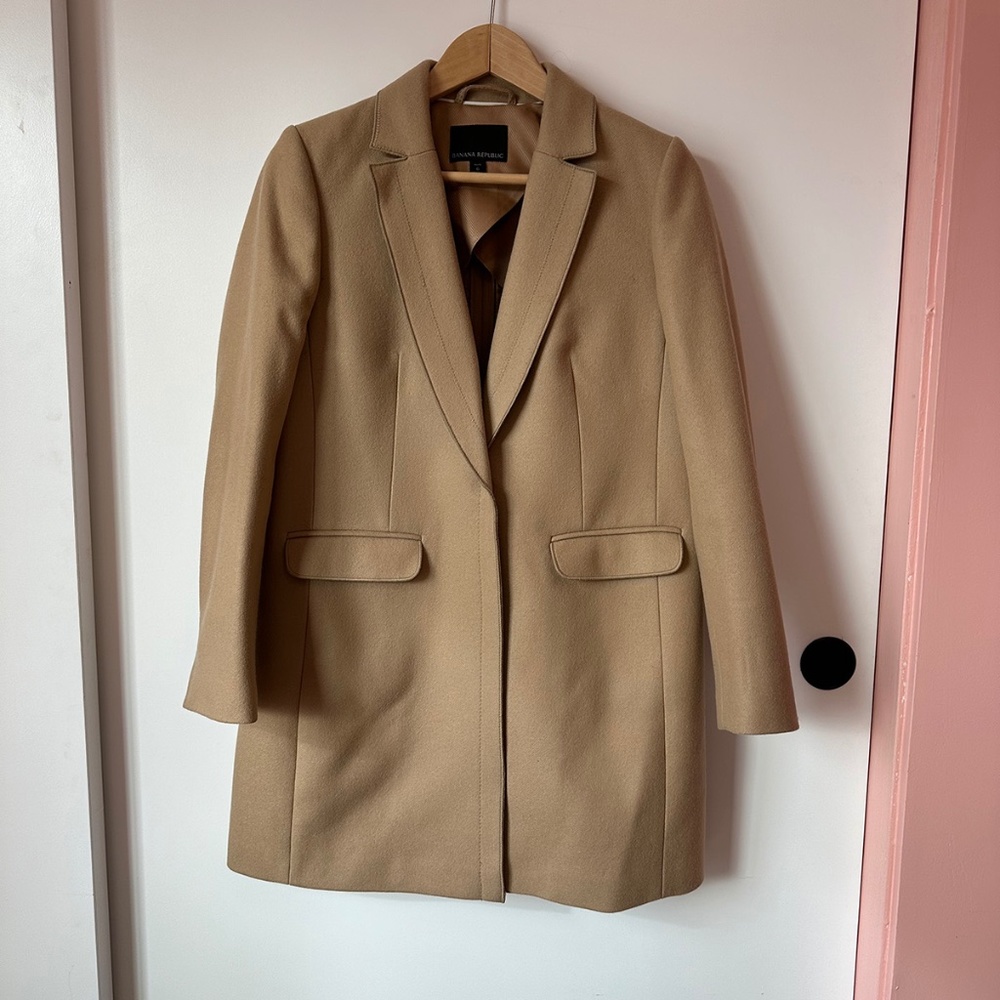 Banana Republic Wool Blend Single Breasted Topcoat
